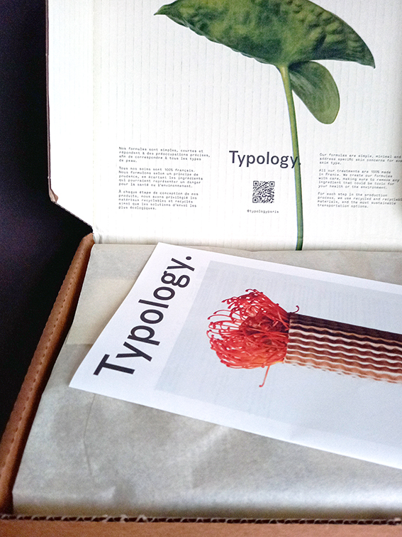 Packaging minimaliste Typology unboxing