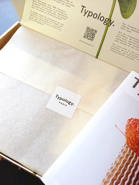 Packaging minimaliste Typology unboxing
